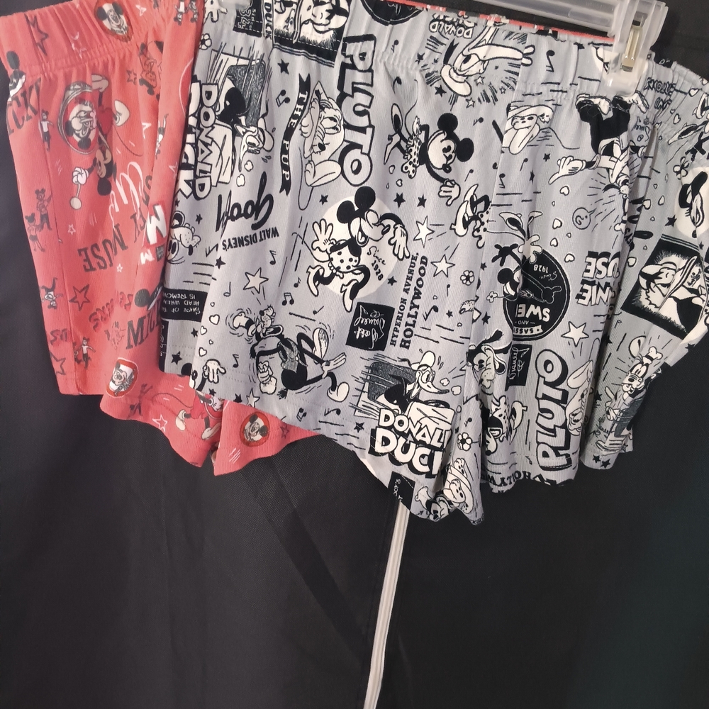 Disney Black & White and Orange & Black Mickey Mouse Pajamma Shorts 2 Pack